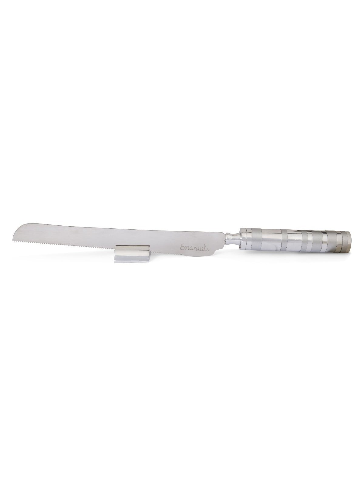 Yair Emanuel Colorful Rings Challah Knife With Mini Salt Shaker (Choic